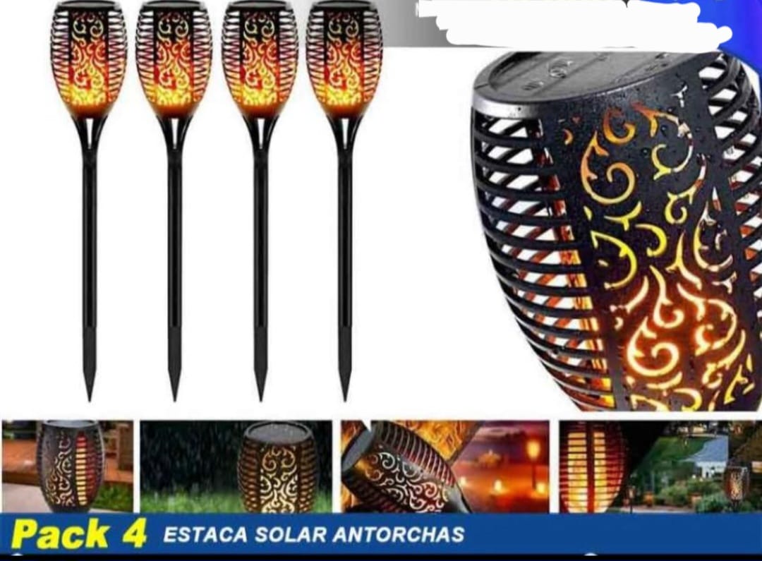 Pack De 4 Antorchas Solares 58cm